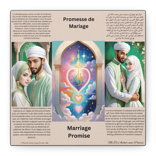 Marriage Promise Canvas Art - Romantic Stretched Wall Decor