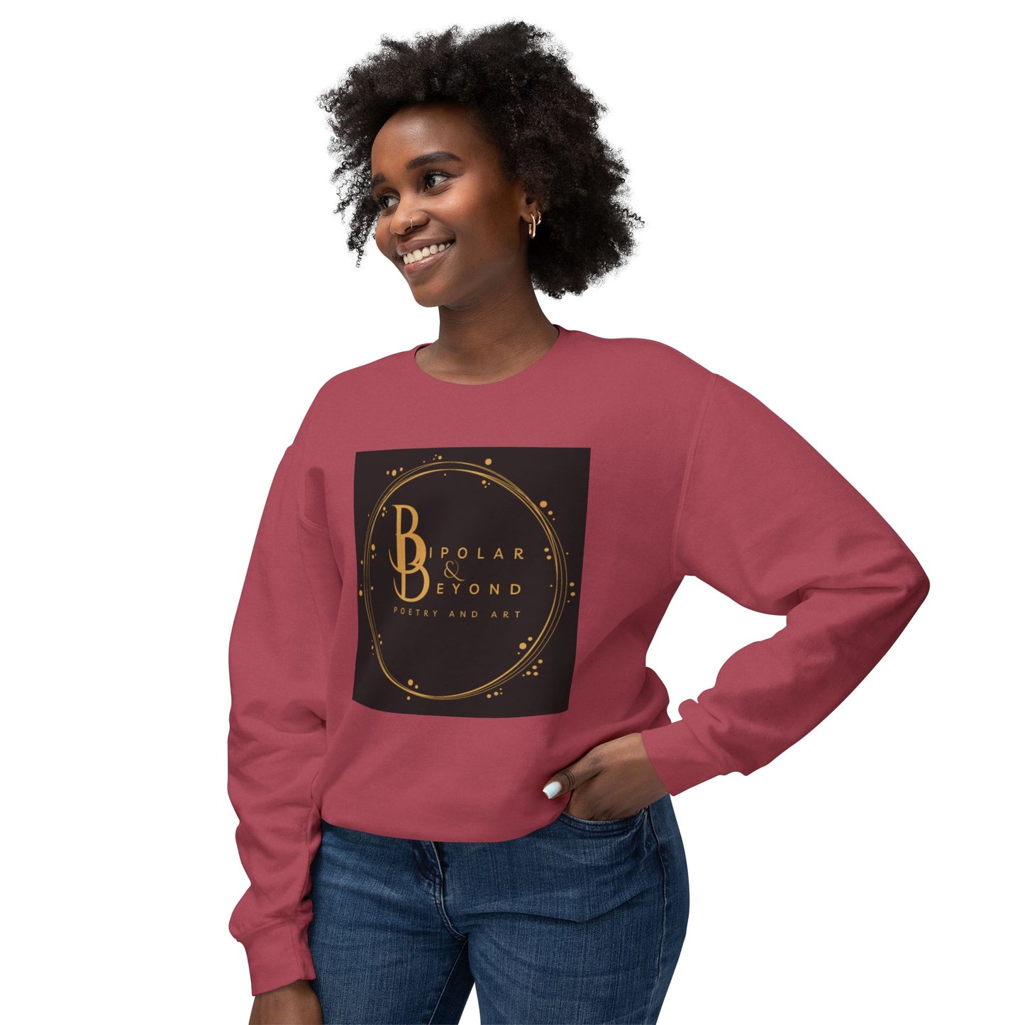 Bipolar & Beyond Unisex Lightweight Crewneck Sweatshirt - Poetry and Art Inspired