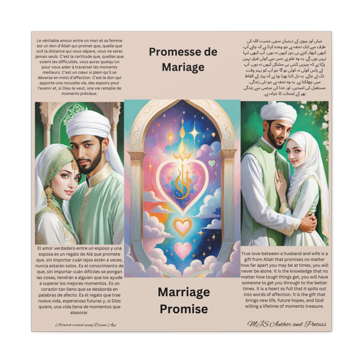 Marriage Promise Canvas Art - Romantic Stretched Wall Decor