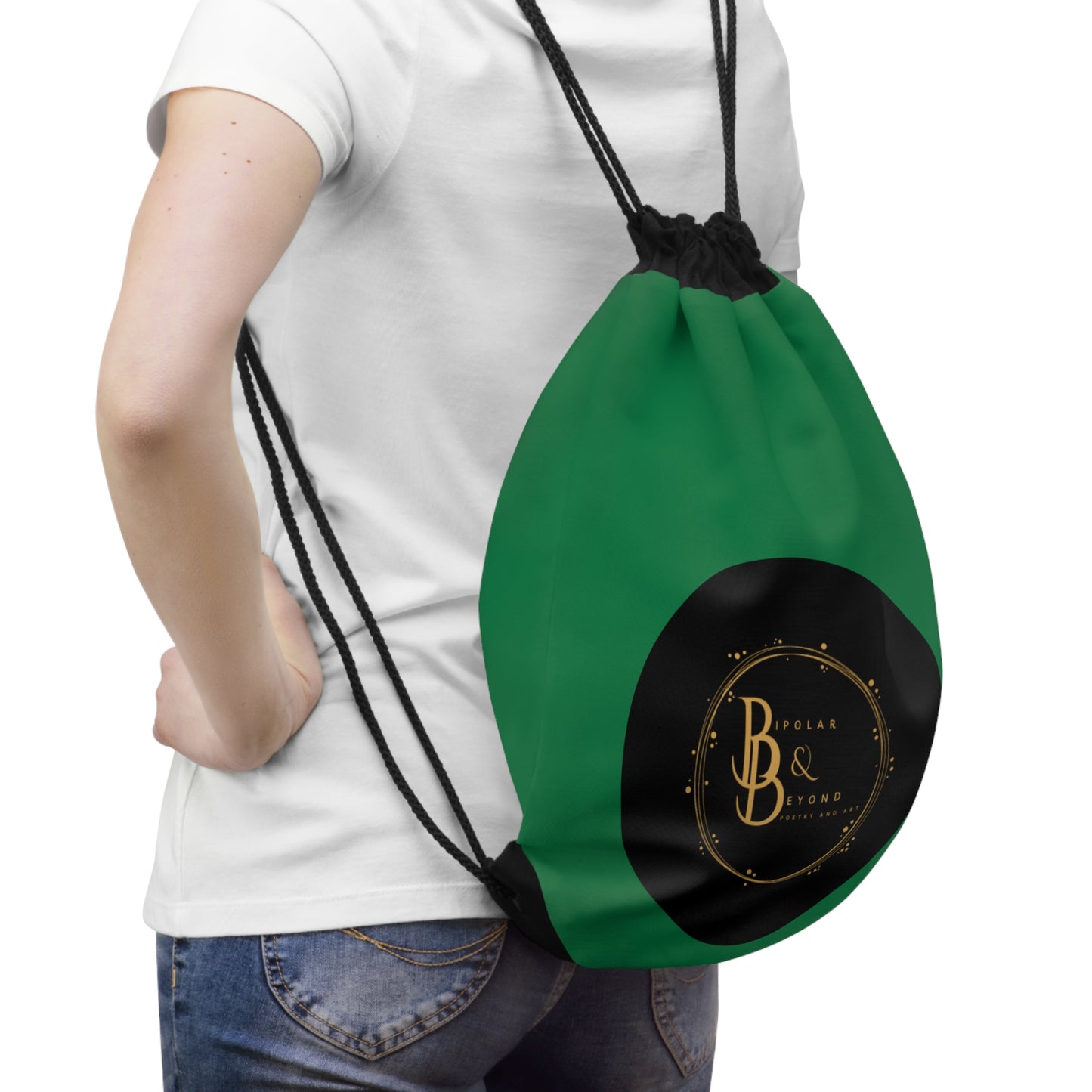 Stylish Drawstring Bag for Everyday Use - Eco-Friendly Green Design